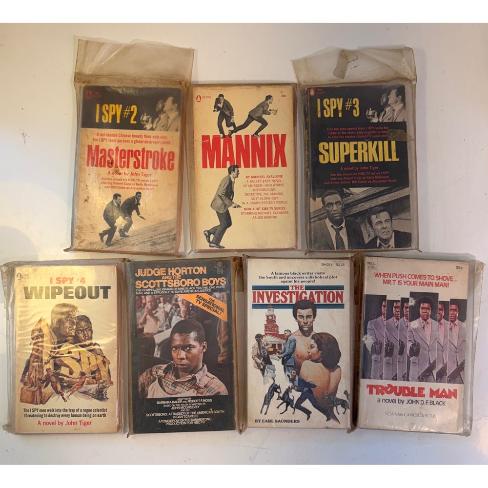 Vintage I Spy Mannix Trouble Man Paperbacks Lot of 7 Crime Spy Pulp Fiction Book
